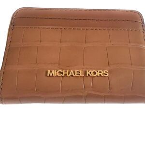 Michael Kors Brown Croc-Embossed Wallet